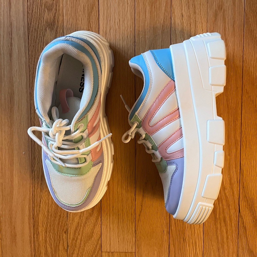 Dolls Kill White and Pink Platform Shoes